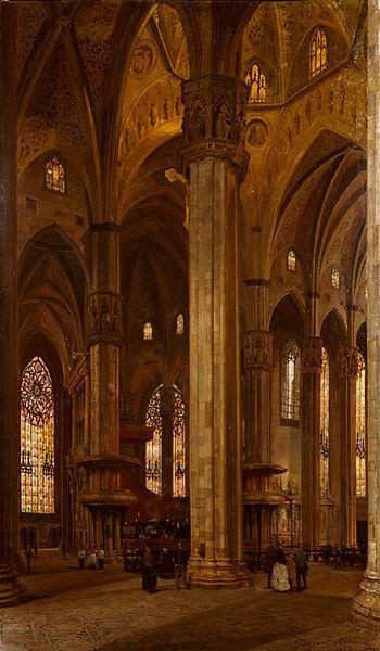 Arturo Ferrari Interior of Milan Cathedral oil painting image
